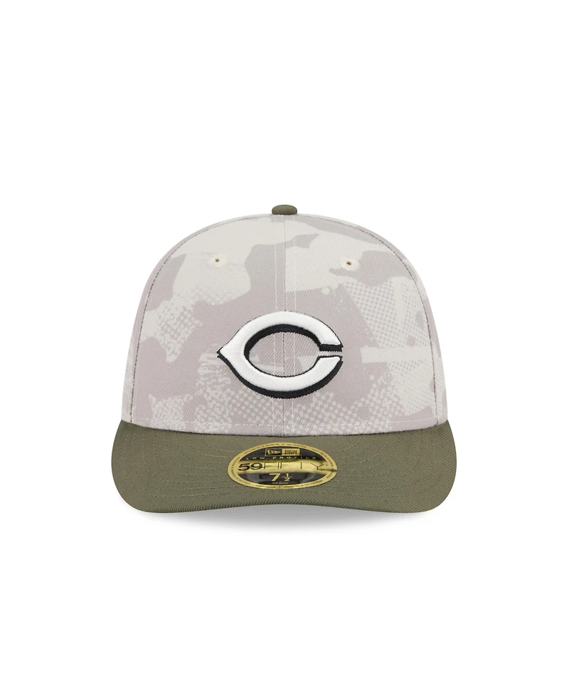 New Era Men's Light Beige/Olive Cincinnati Reds 2025 Armed Forces Day Low Profile 59FIFTY Fitted Hat