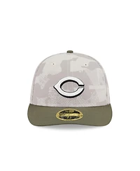 New Era Men's Light Beige/Olive Cincinnati Reds 2025 Armed Forces Day Low Profile 59FIFTY Fitted Hat