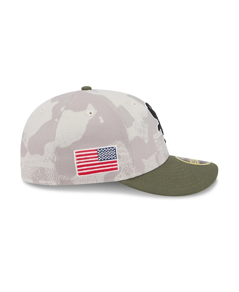 New Era Men's Light Beige/Olive Chicago White Sox 2025 Armed Forces Day Low Profile 59FIFTY Fitted Hat