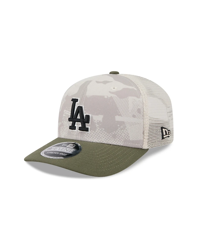 New Era Men's Light Beige/Olive Los Angeles Dodgers 2025 Armed Forces Day 9SEVENTY Adjustable Hat