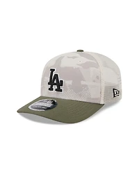 New Era Men's Light Beige/Olive Los Angeles Dodgers 2025 Armed Forces Day 9SEVENTY Adjustable Hat