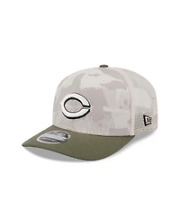 New Era Men's Light Beige/Olive Cincinnati Reds 2025 Armed Forces Day 9SEVENTY Adjustable Hat