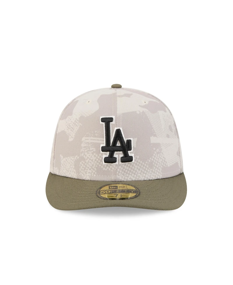 New Era Men's Light Beige/Olive Los Angeles Dodgers 2025 Armed Forces Day 59FIFTY Fitted Hat