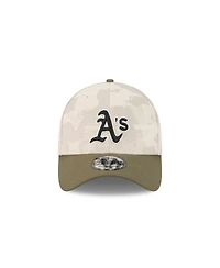 New Era Men's Light Beige/Olive Athletics 2025 Armed Forces Day 39THIRTY Flex Hat