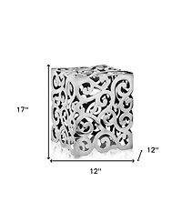 17" Silver Aluminum Square End Table