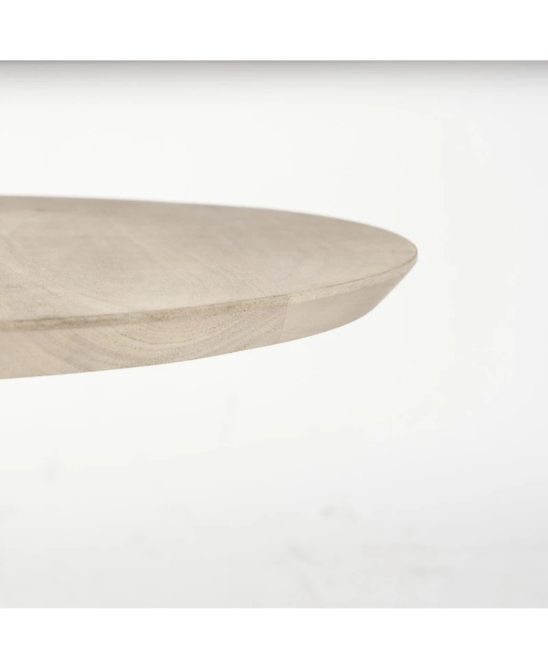 Blended Wood Round End Table with Timeless Appeal