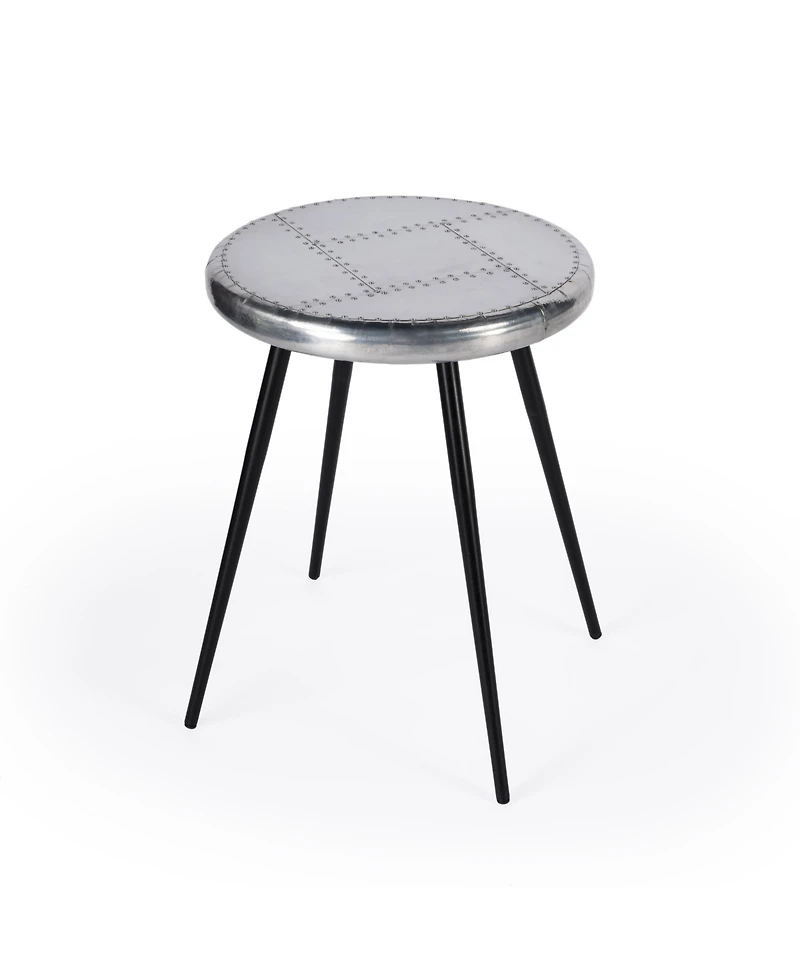 23" Silver Round End Table