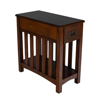 Contemporary Rectangular Side Table with Drawer & Display Shelf