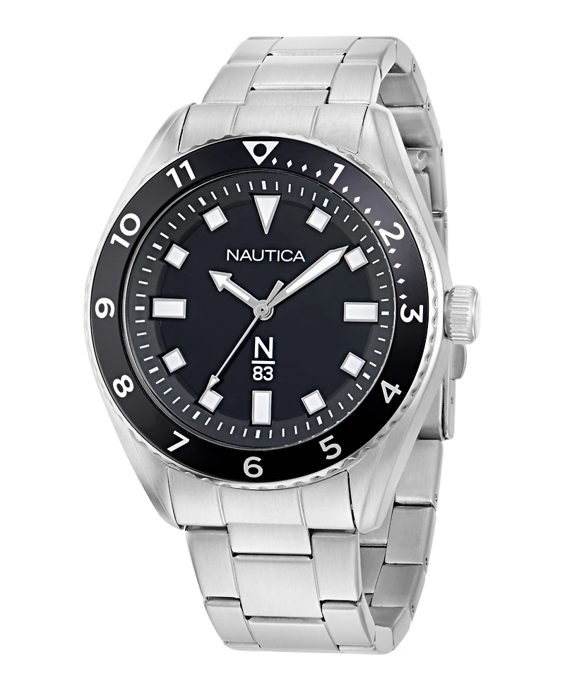 Nautica Men's Analog Silver-Tone Stainless Steel Watch