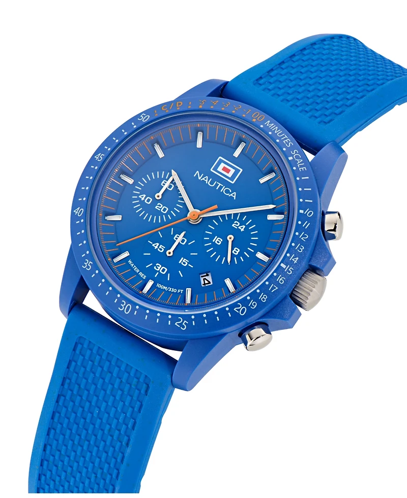 Nautica Men's Multifunction or Date Blue Polyurethane Watch, 43mm