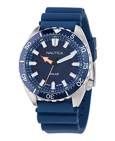 Nautica Men's Analog Blue Silicone Watch, 44mm