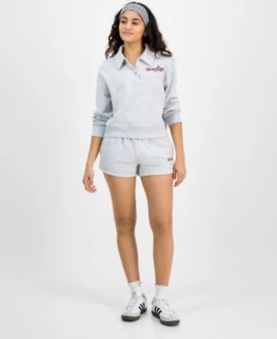 Grayson Threads The Label Juniors Collared Snoopy Sweatshirt Pull On Shorts