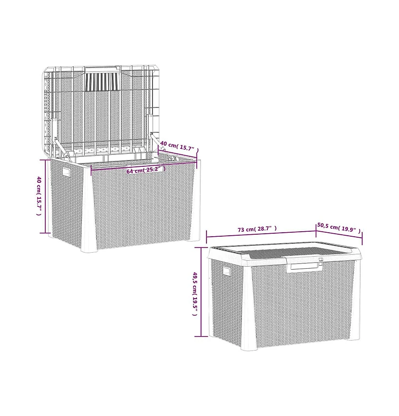Patio Storage Box Anthracite 33 gal Pp