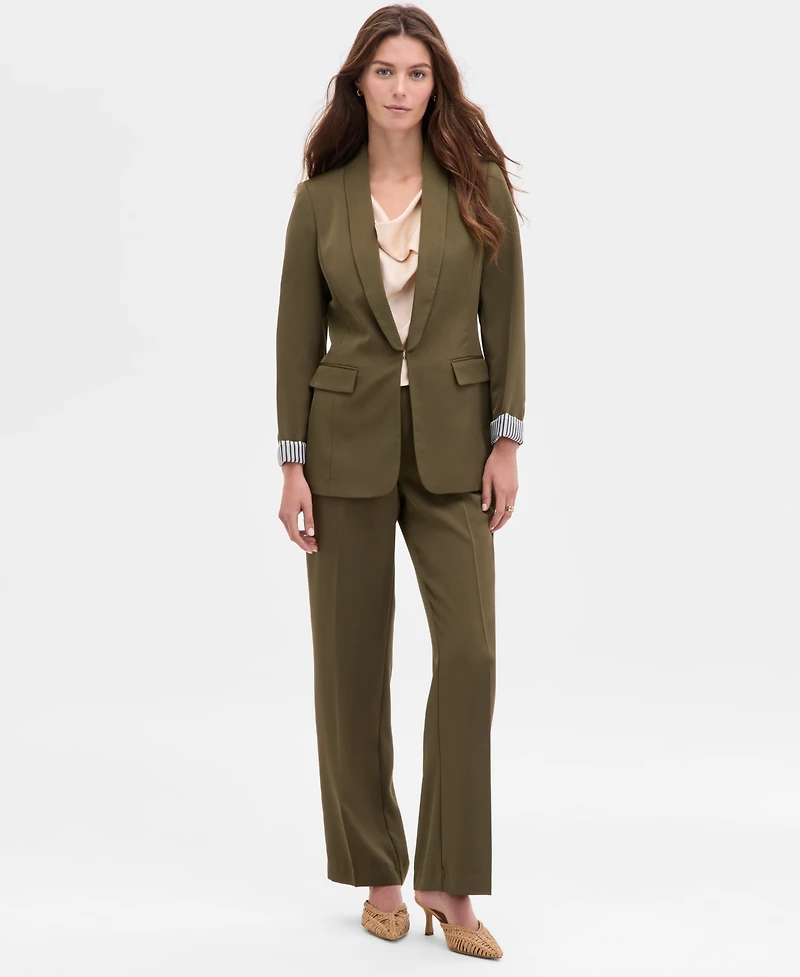 Tahari Asl Women's Brushed Woven Shawl-Collar Jacket