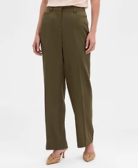 Tahari Asl Women's Brushed Woven Mid-Rise Flared Pants