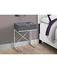 Modern Farmhouse End Table – Wood Top, Metal Base, Storage Drawer