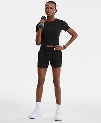 Id Ideology Women's Overlap Cropped Crewneck T-Shirt, Exclusively at Macy's