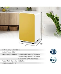 32 Pints/Day Portable Quiet Dehumidifier for Rooms up to 2500 Sq. Ft