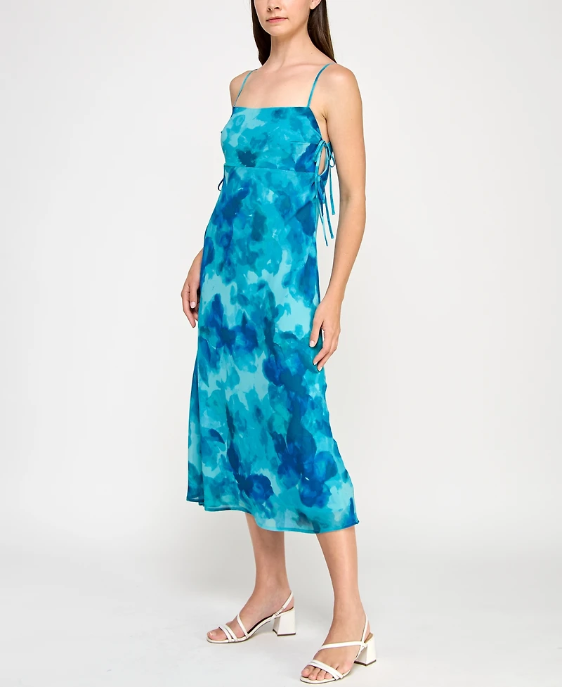 Trixxi Juniors' Printed Chiffon Slip Midi Dress
