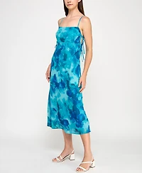 Trixxi Juniors' Printed Chiffon Slip Midi Dress