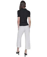 Karl Lagerfeld Paris Women's Collared Ribbed Shirt