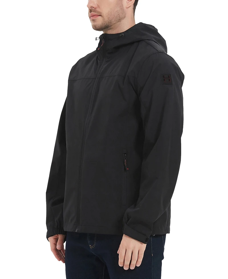 Hawke & Co. Men's All-Season Lightweight Stretch Hooded Rain Jacket