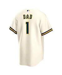 Nike Men's White Milwaukee Brewers 1 Dad Home Replica Jersey