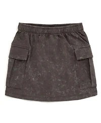 Barbie Girls French Terry Cropped Drop Shoulder T-Shirt and Skirt Outfit Set