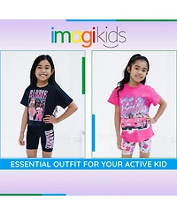 Barbie Toddler Girls Cropped Boxy T-Shirt and Bike Shorts Outfit Set