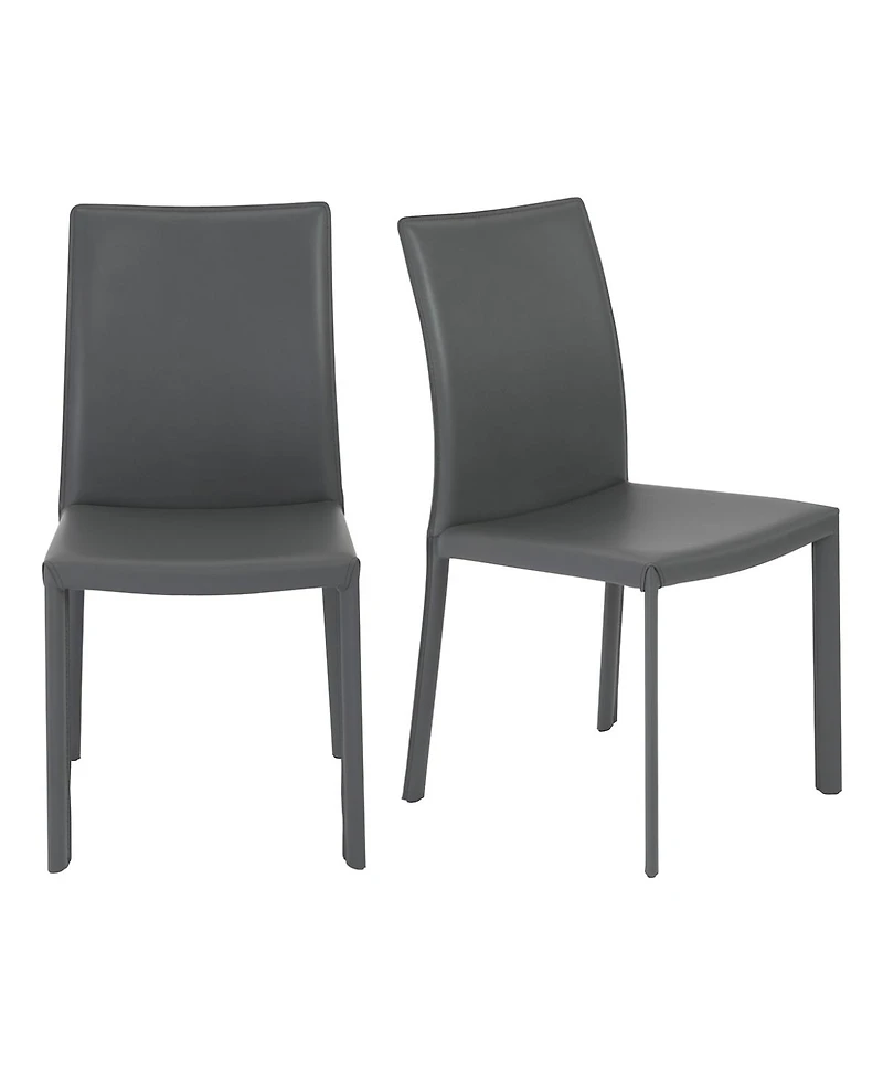 Set of 2 Dining Side Chairs with Padded Seats