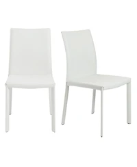 Set of 2 Dining Side Chairs with Padded Seats