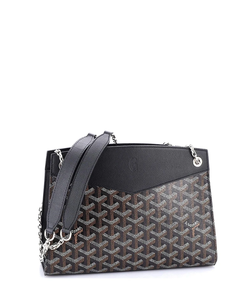 Pre-Owned Goyard Pm Structured Rouette Chain Shoulder Bag Coated Canvas