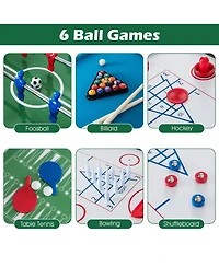12-in-1 Combo Game Table Set with Foosball Air Hockey Pool Chess and Ping Pong