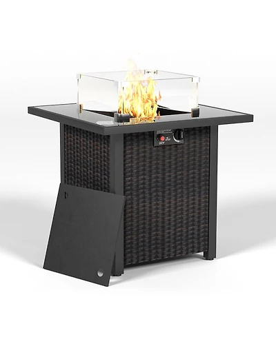 Mondawe 28 Inch-50000 Btu Propane Fire Pit Table for Outside Patio and Garden