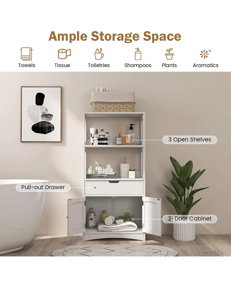 Volenca Bathroom Storage Cabinet with Drawer and Shelf Floor Cabinet