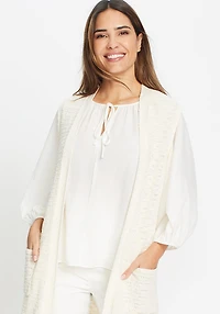 Olsen Women's Tie Neck Tunic Blouse