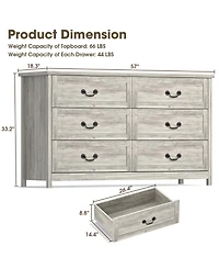 6 Drawer Dresser Chest of Drawers