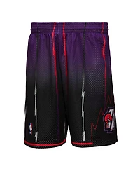 Men's Mitchell & Ness Purple and Black Toronto Raptors 1998/99 Hardwood Classics Fadeaway Reload 3.0 Swingman Shorts
