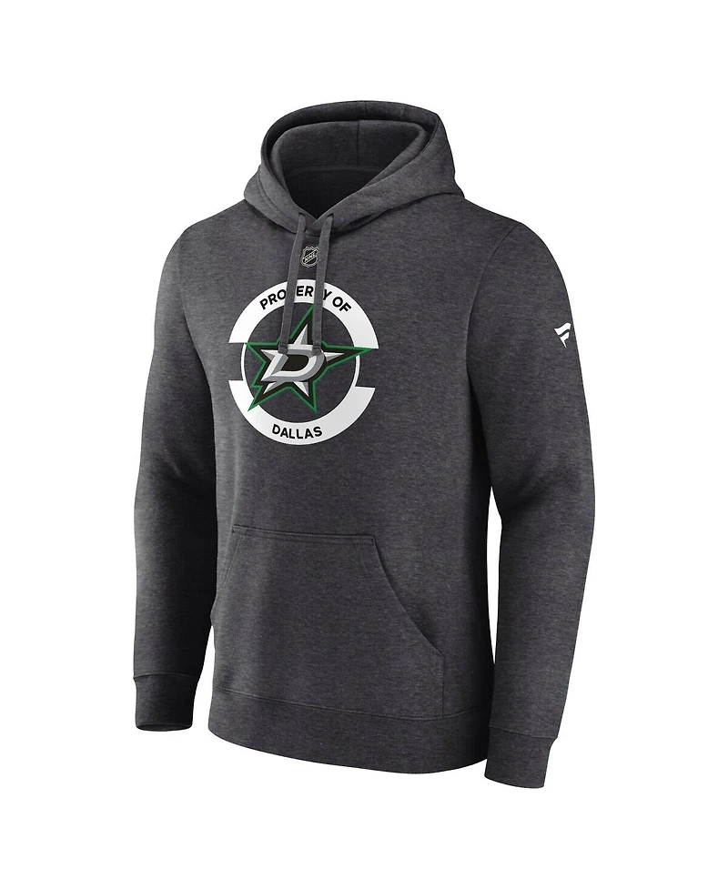 Fanatics Men's Heather Charcoal Dallas Stars Secondary Logo Pullover Hoodie