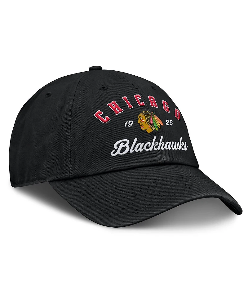 Fanatics Women's Black Chicago Blackhawks Fundamental Dasher Arch Adjustable Hat