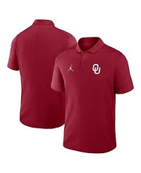 Jordan Men's Crimson Oklahoma Sooners Primetime Victory Primary Logo Performance Polo Shirt