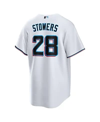 Nike Men's Kyle Stowers White Miami Marlins Home Replica Jersey
