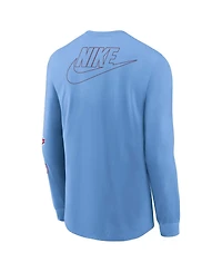 Nike Men's Light Blue Philadelphia Phillies Cooperstown Collection Knockout Long Sleeve T-Shirt