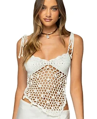 Edikted Women's Shelley Asymmetric Crochet Top