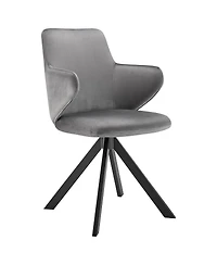 Upholstered Velvet Dining Armchair with Tufted Backrest