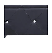 Rectangular Faux Leather Ottoman Bench with Lift-Top Storage