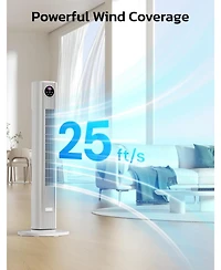 Cowsar Tower Fan for Bedroom, 90° Oscillating Fan with 12H Timer, 37”Standing Fans with Remote, Bladeless Fan with 4 Modes & 3 Speeds