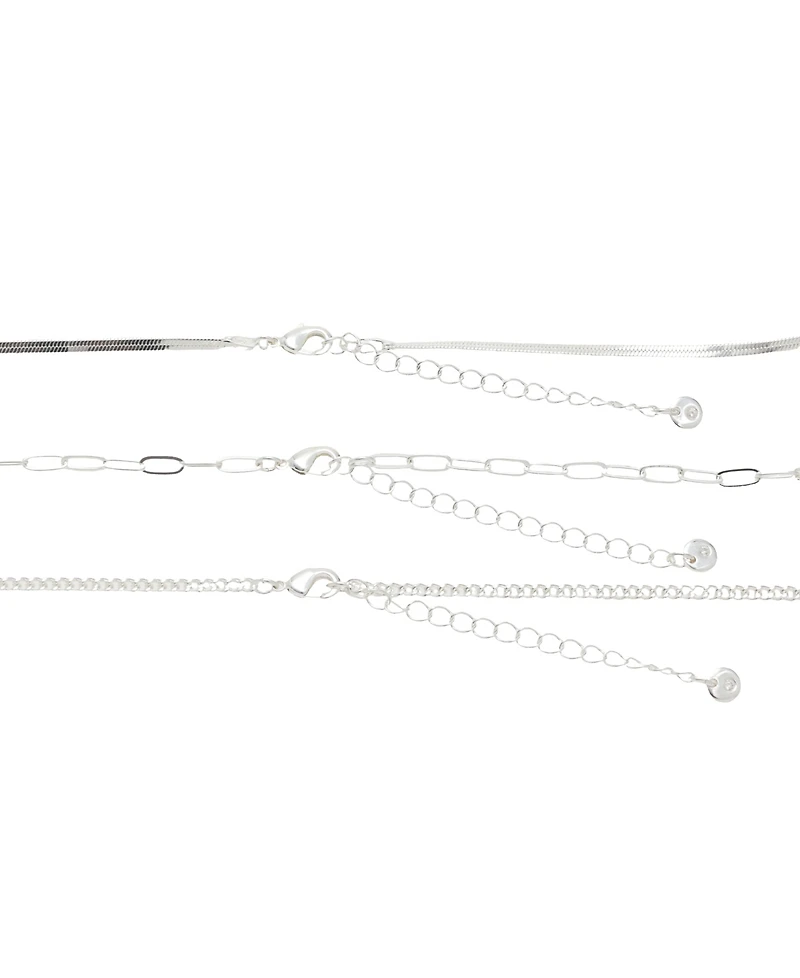 Unwritten Cubic Zirconia Interlocking Heart Layered Necklace Set