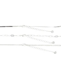 Unwritten Cubic Zirconia Interlocking Heart Layered Necklace Set