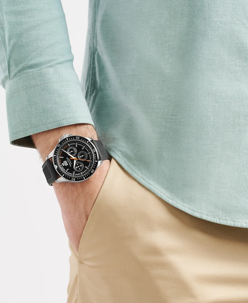 Nautica Men's Analog Black Silicone Watch, 46mm